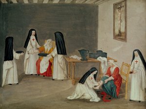 Cuidando dos doentes, de L&39;Abbaye de Port-Royal, c.1710